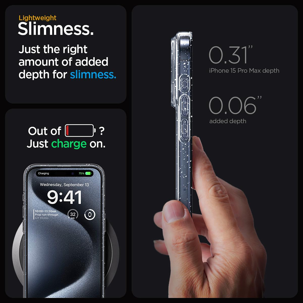 Transparent case with glitters for Motorola Edge 50 Fusion - Transparent