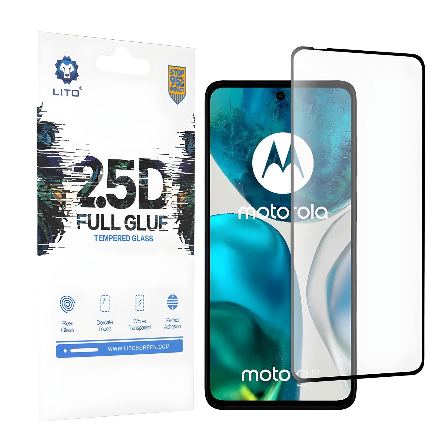 Lito - 2,5D tempered glas - Motorola Moto G52/Moto G82 - Black