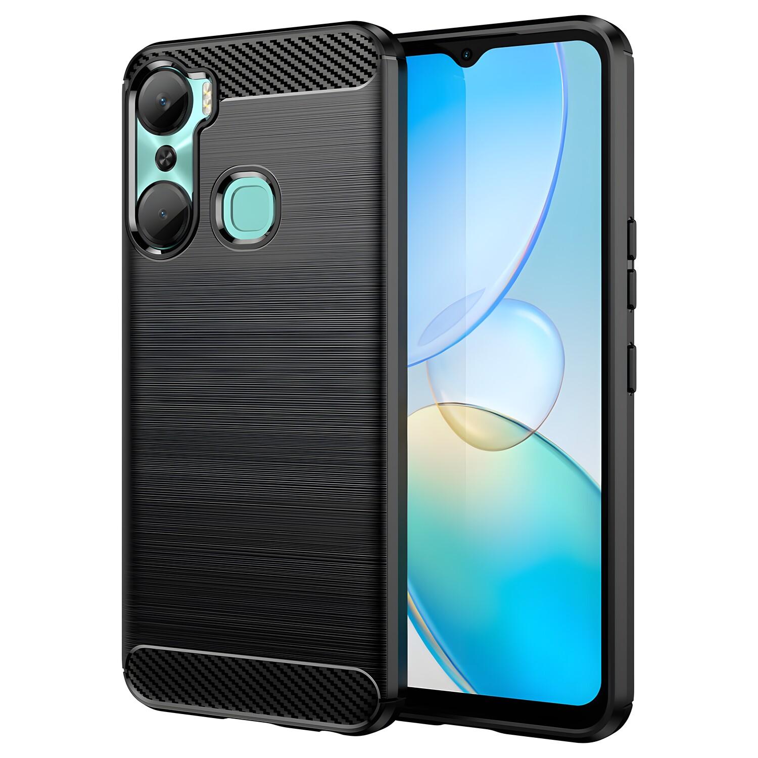 Carbon Shield TPU Case for Infinix Hot 12 Pro - Black