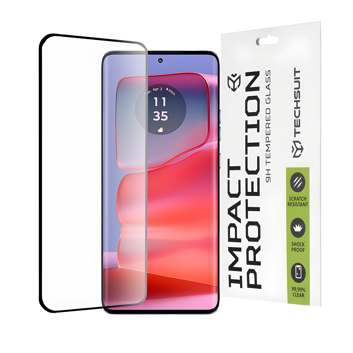 Techsuit protective full-surface glass 111D for Motorola Edge 50 Pro - Black