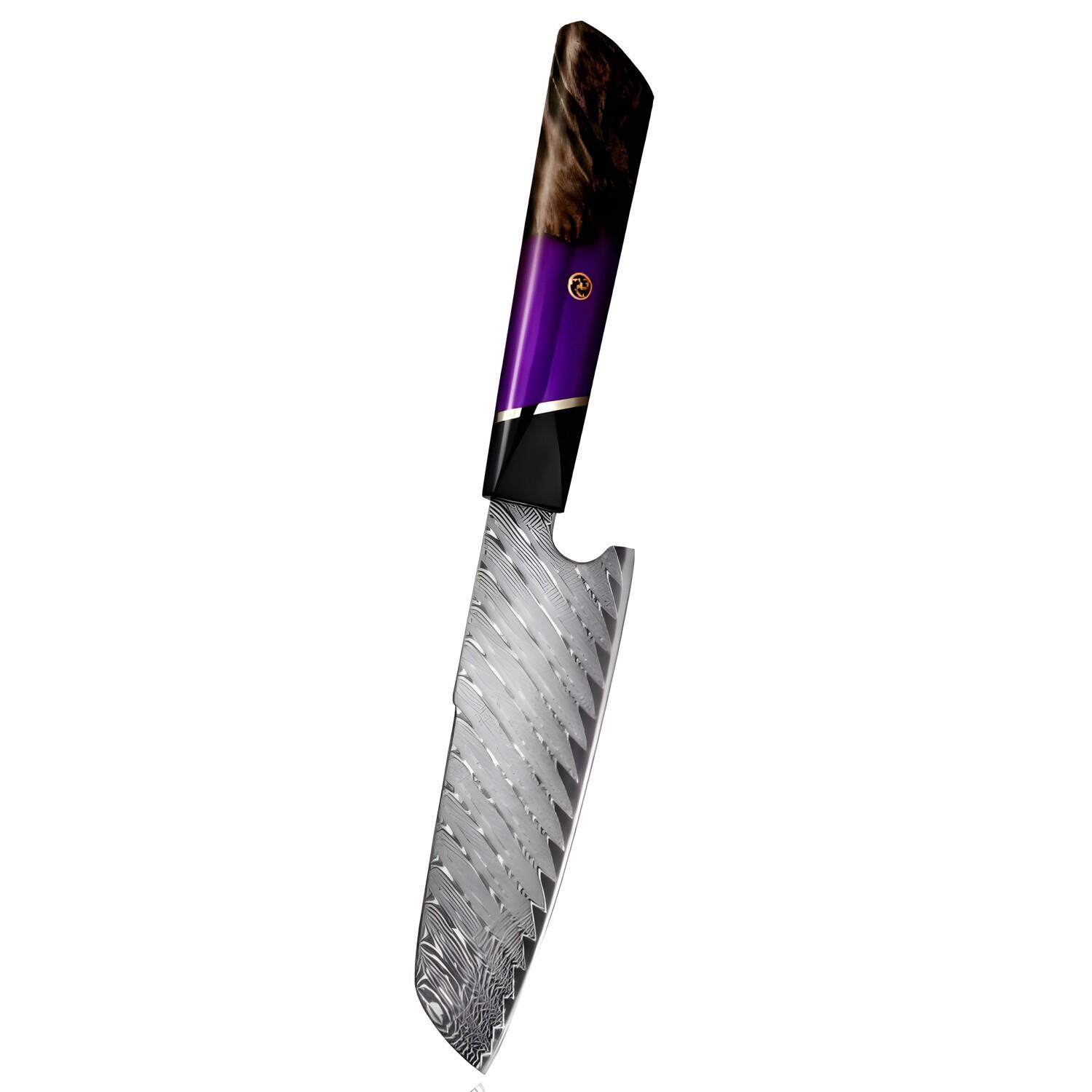 Damascus Kitchen Knife Tokiwa - Small Santoku