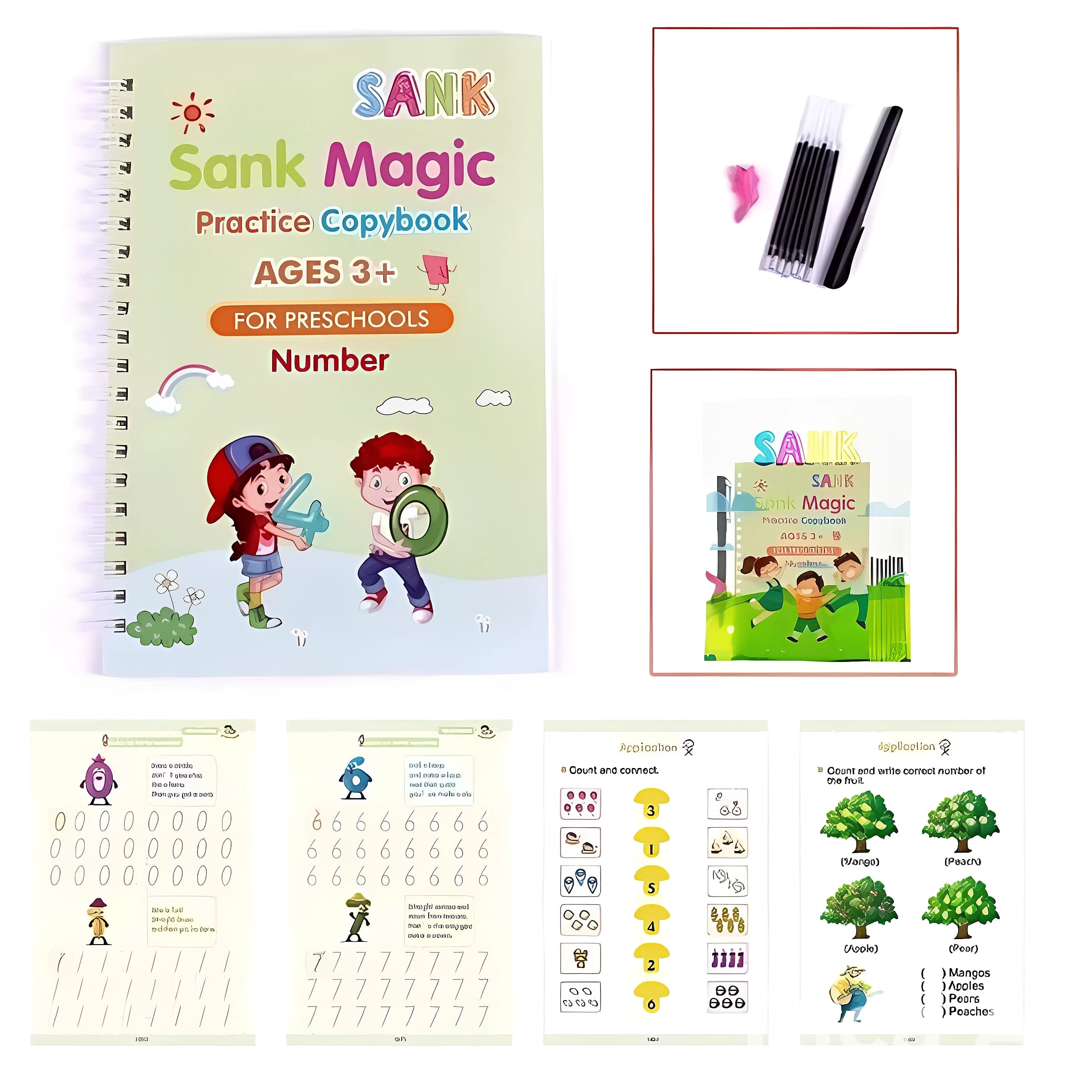 Set of notebooks for children - Pink ergonomic grip