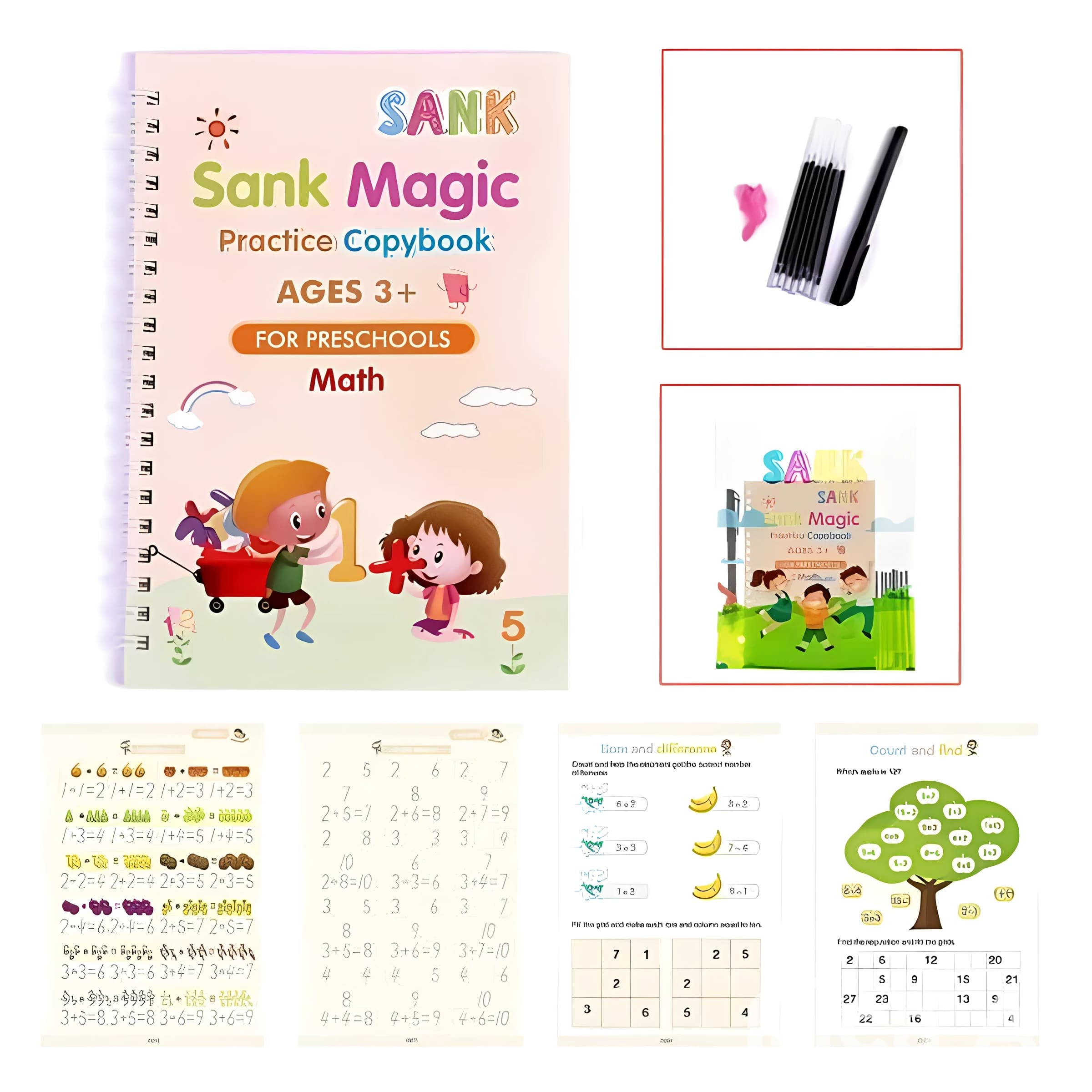 Set of notebooks for children - Pink ergonomic grip