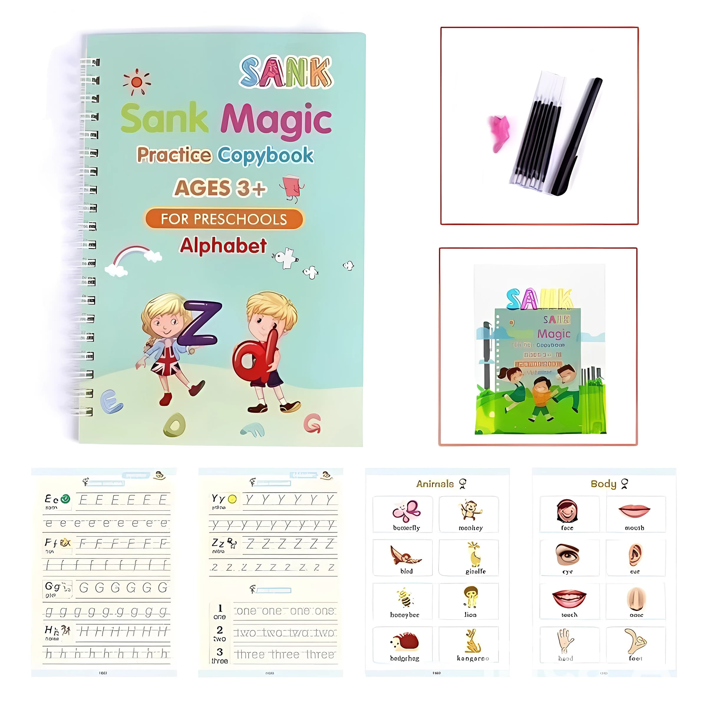 Set of notebooks for children - Pink ergonomic grip