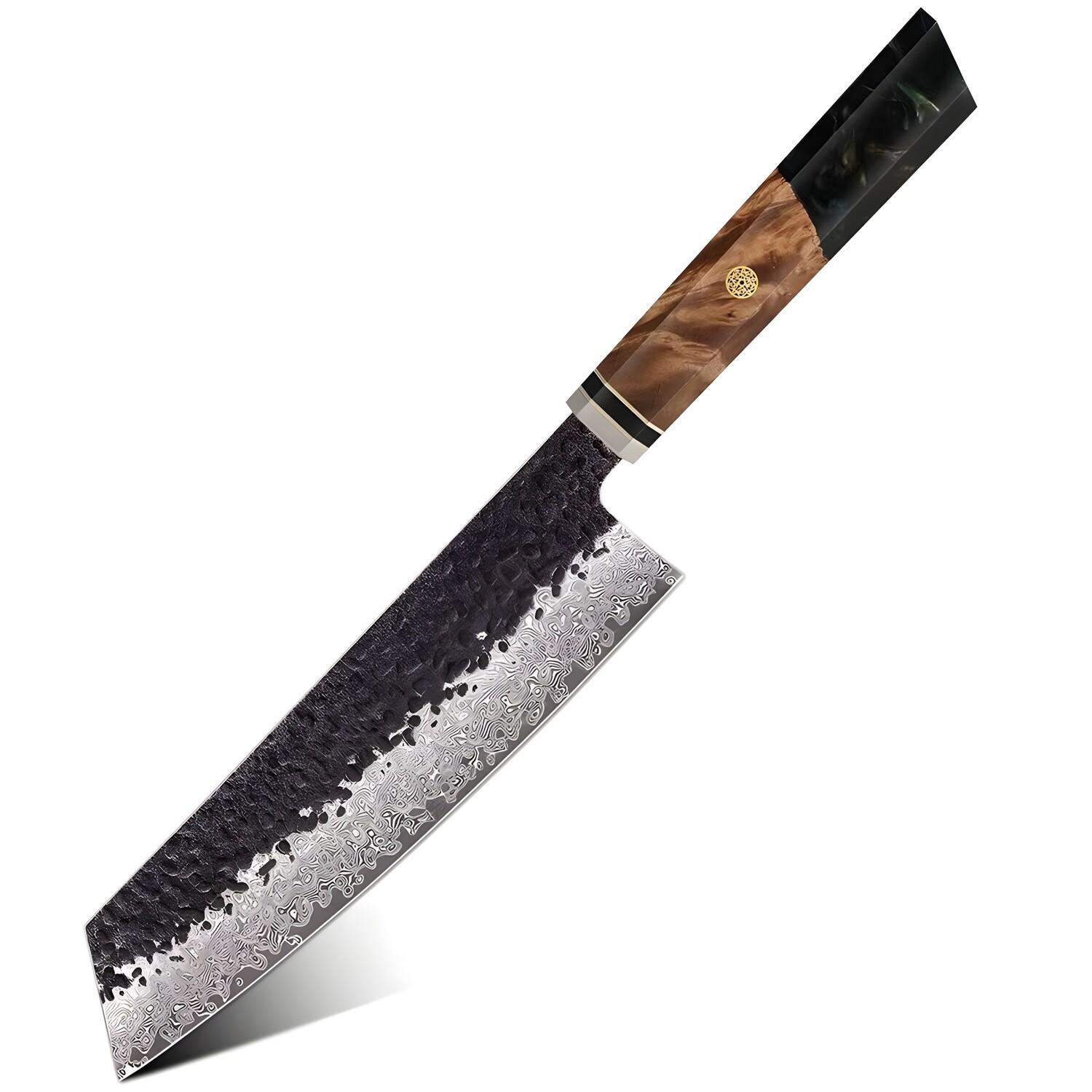 Damascus kitchen knife Airi - Kiritsuke / Green