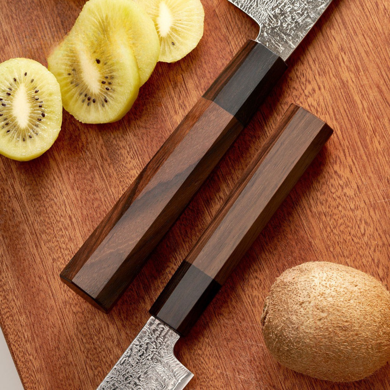 Set of Damascus kitchen knives DR-39200 - 6 pcs / Brown / Black