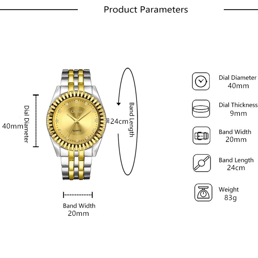 Watch HA-12151 - Silver / Gold