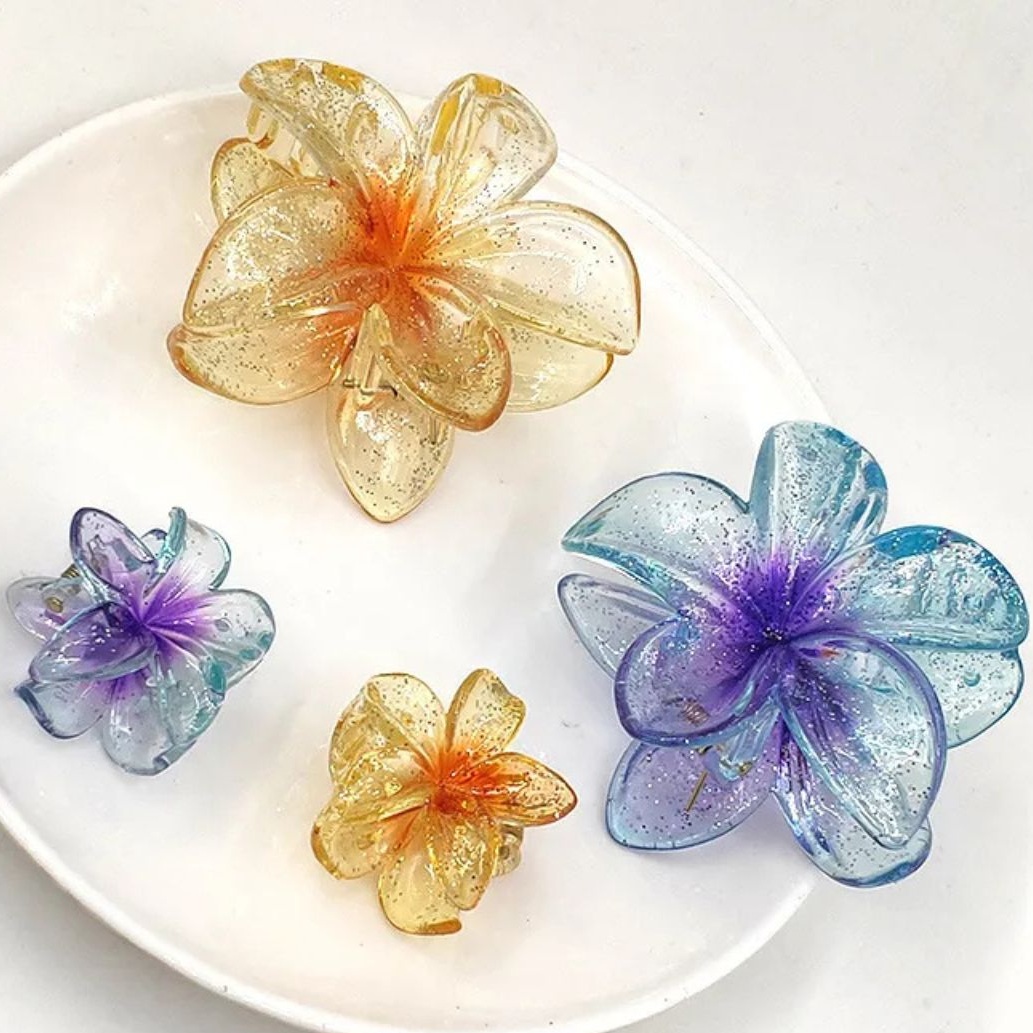 Flower Hair Clip - Green