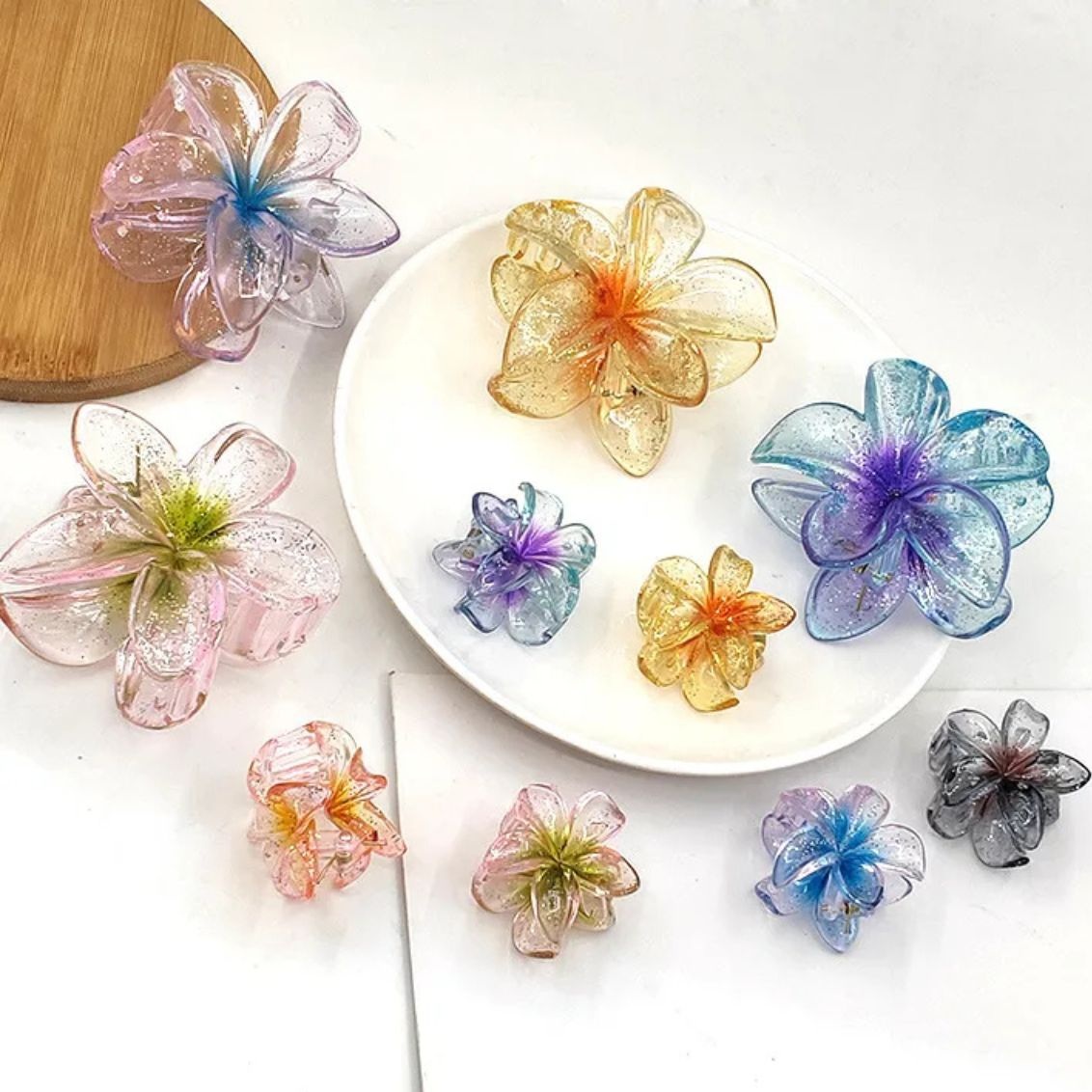 Flower Hair Clip - Green