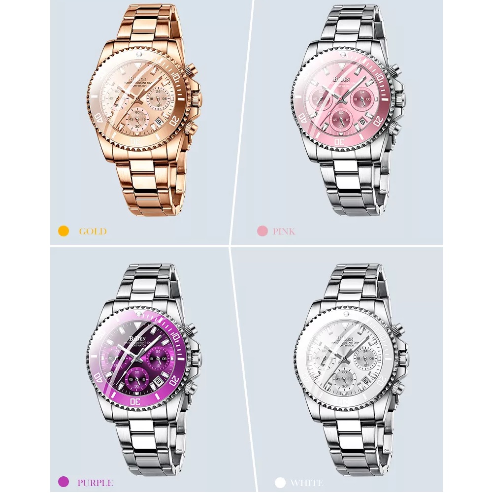 BIDEN WO-14638 Watch - Silver / Purple
