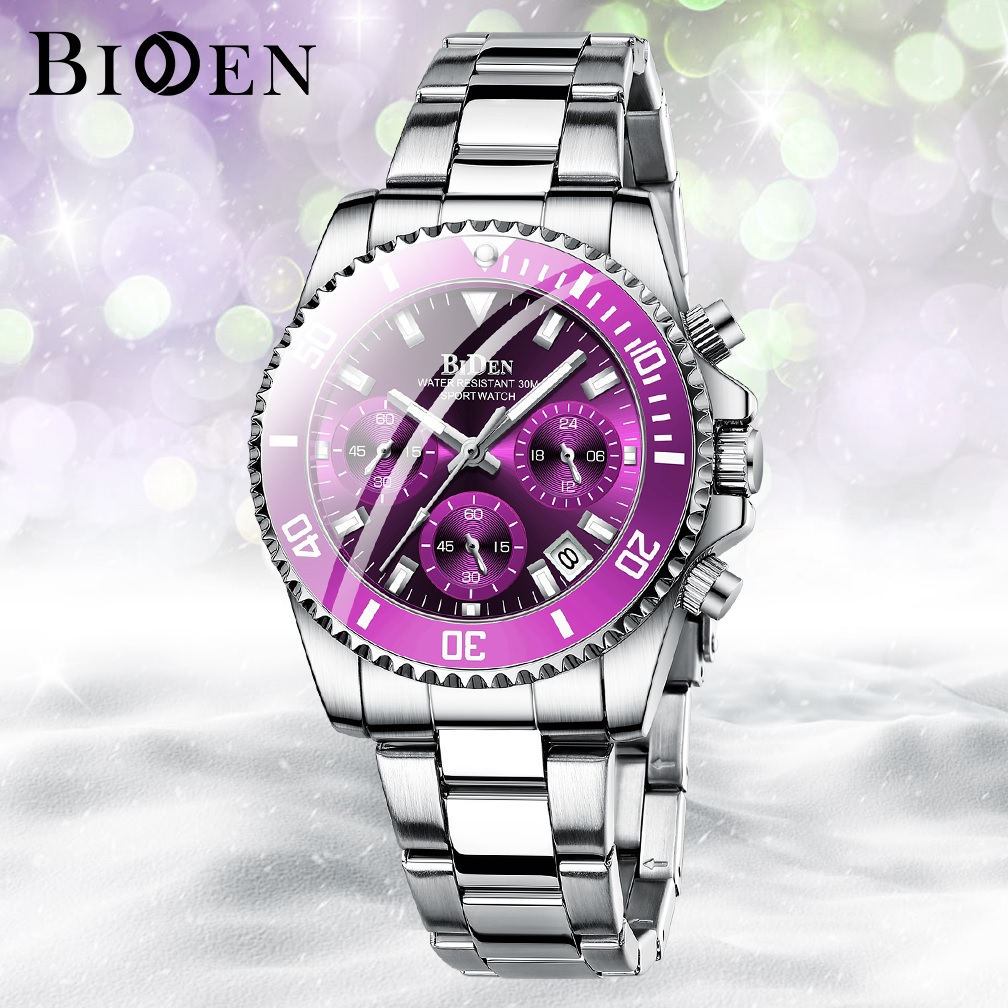 BIDEN WO-14638 Watch - Silver / Purple