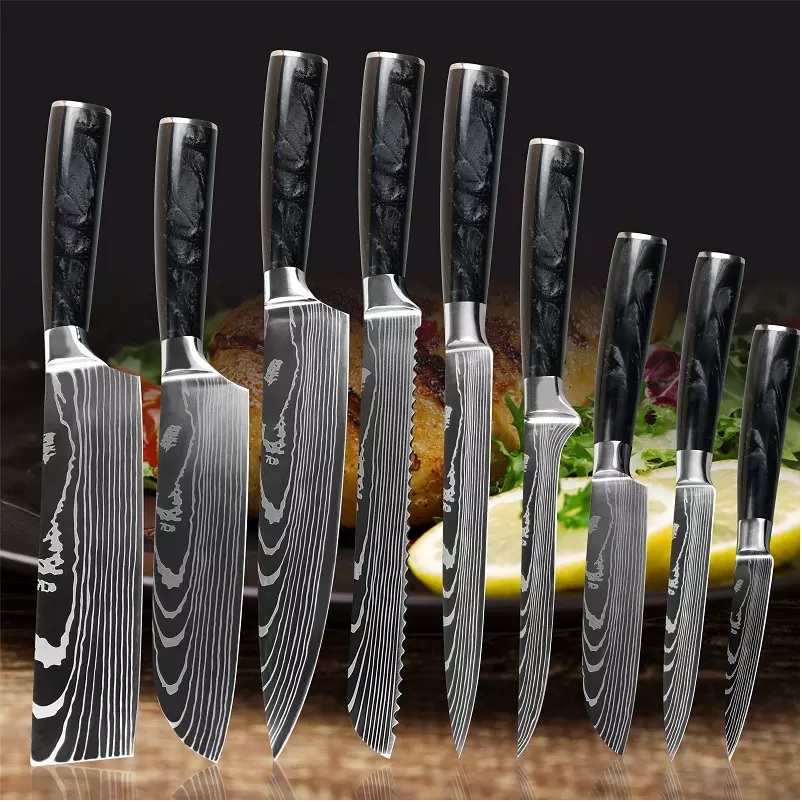 BL-38116 Kitchen Knife - Utility / Black / Brown