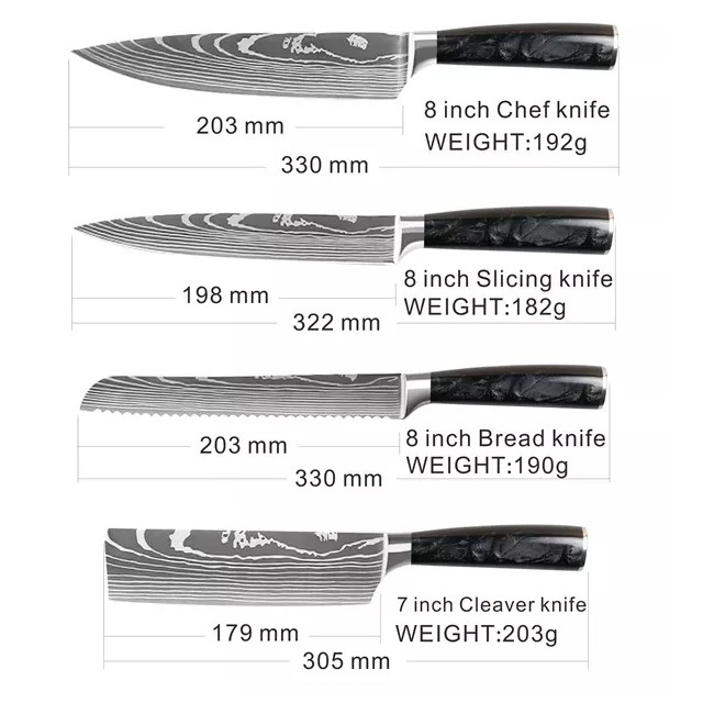 BL-38116 Kitchen Knife - Utility / Black / Brown