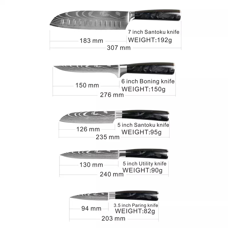 BL-38116 Kitchen Knife - Utility / Black / Brown