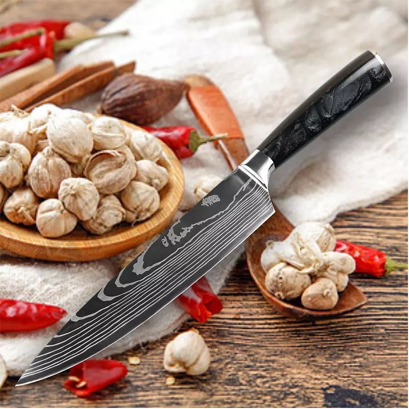 BL-38116 Kitchen Knife - Utility / Black / Brown