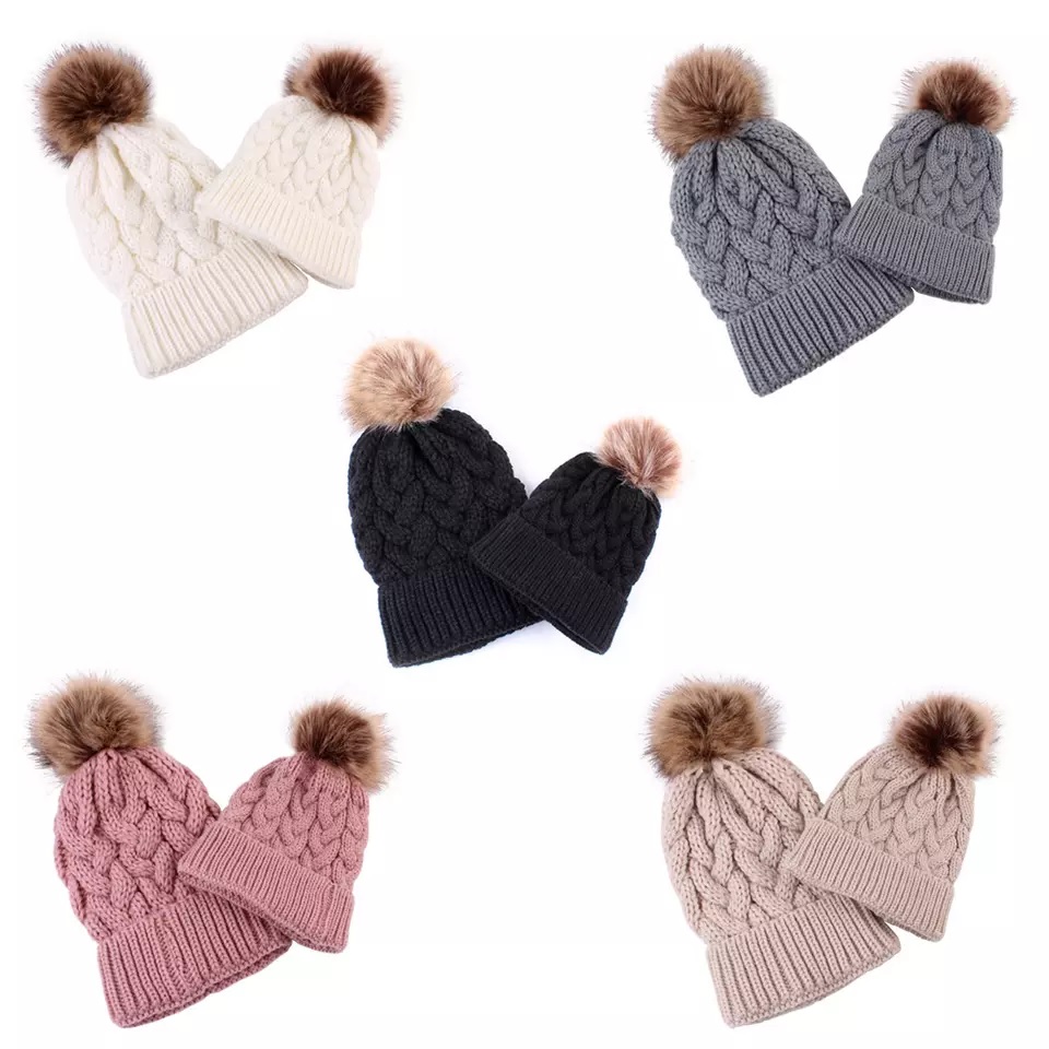 Mom and child Hats - Grey