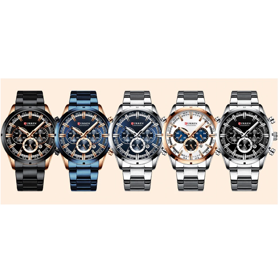 CURREN LU-6225 Watch - Silver/Black