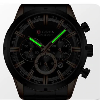CURREN LU-6225 Watch - Silver/Black