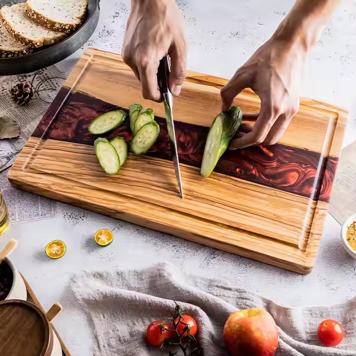 EX-35152 Wooden Cutting Board - Brown / Red