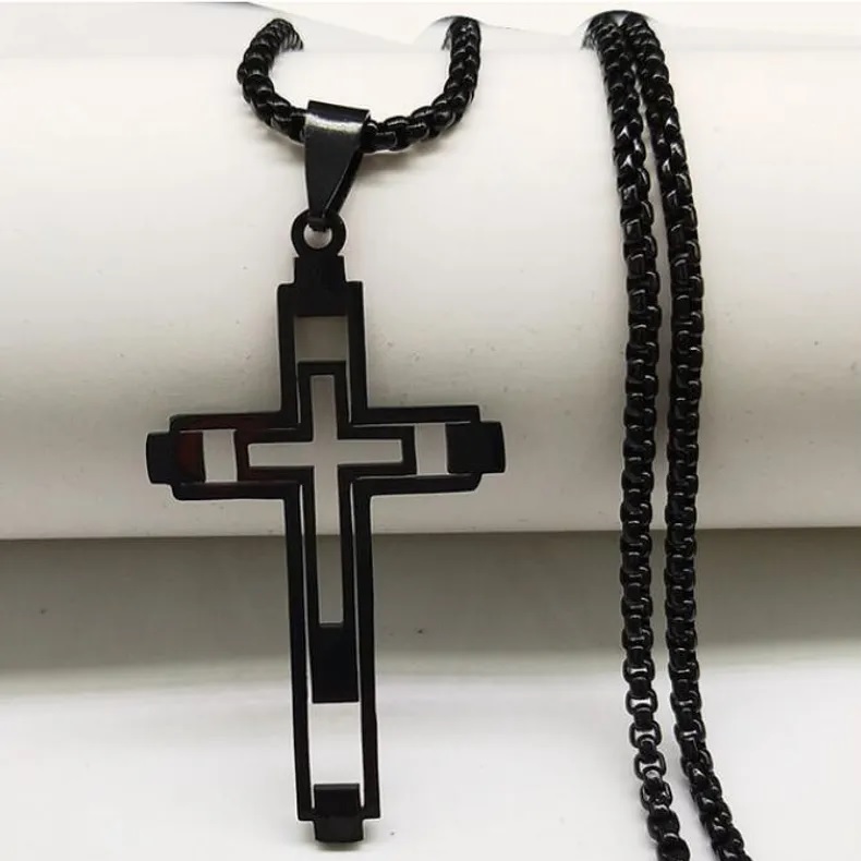 EM-34152 Cross Necklace - Black