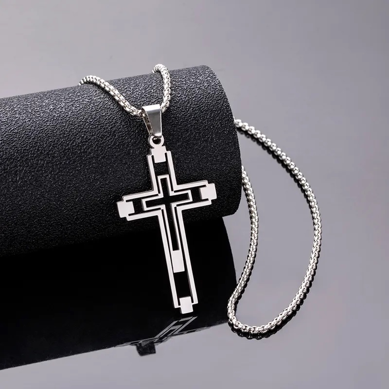 EM-34152 Cross Necklace - Black