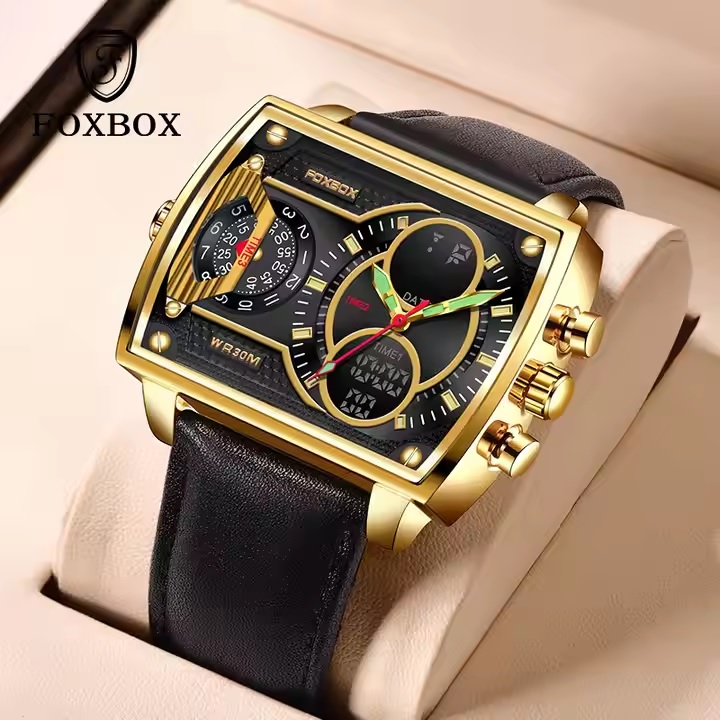 FOXBOX RE-36480 Watch - Black / Silver / Type2