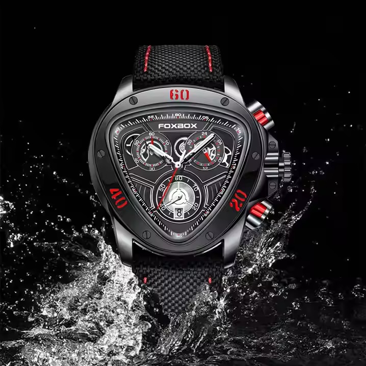 FOXBOX TR-34959 Watch - Black / Silver