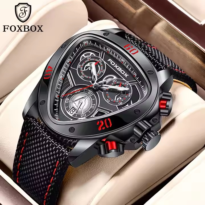 FOXBOX TR-34959 Watch - Black / Silver