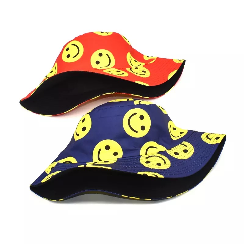 Smile Shell bucket hat-Black