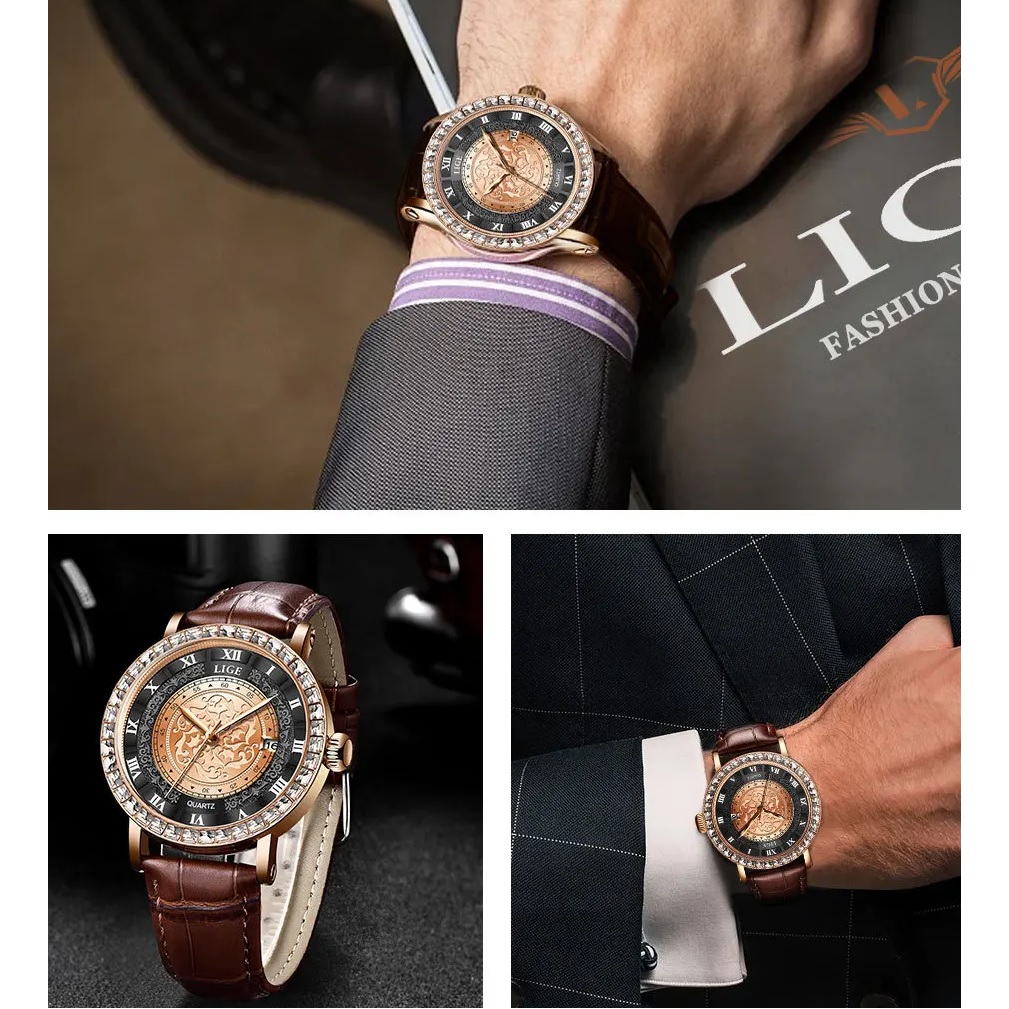 LIGE DE-29501 Watch - Black/Silver