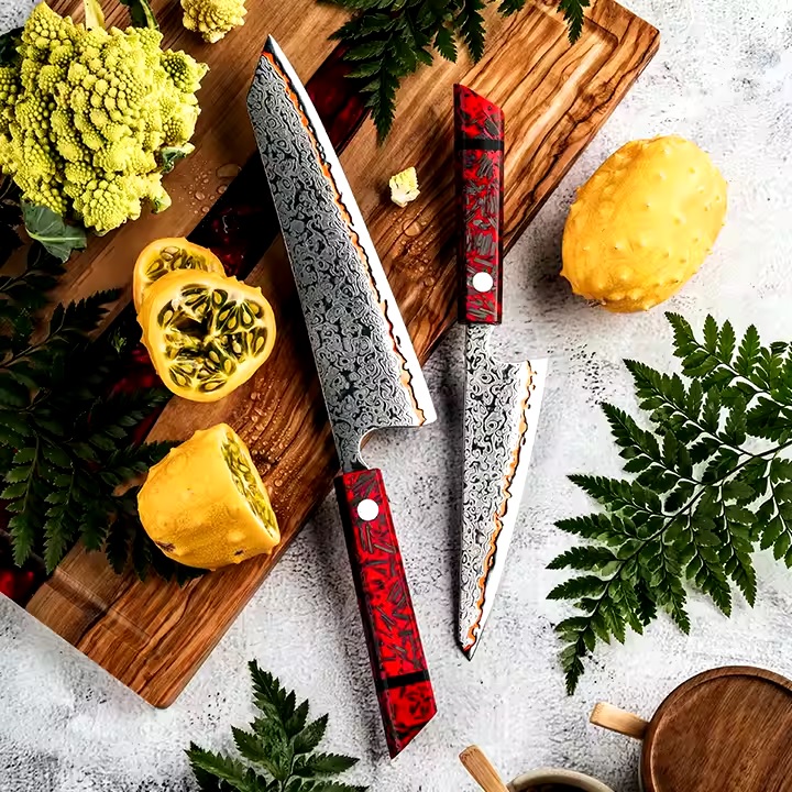 Damascus Kitchen Knife MI-35102 - Garasuki