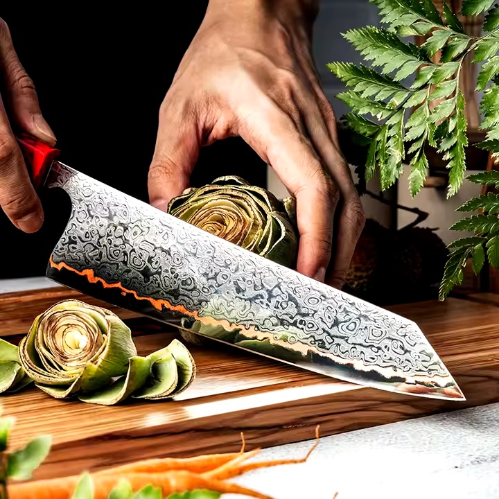 Damascus Kitchen Knife MI-35102 - Garasuki