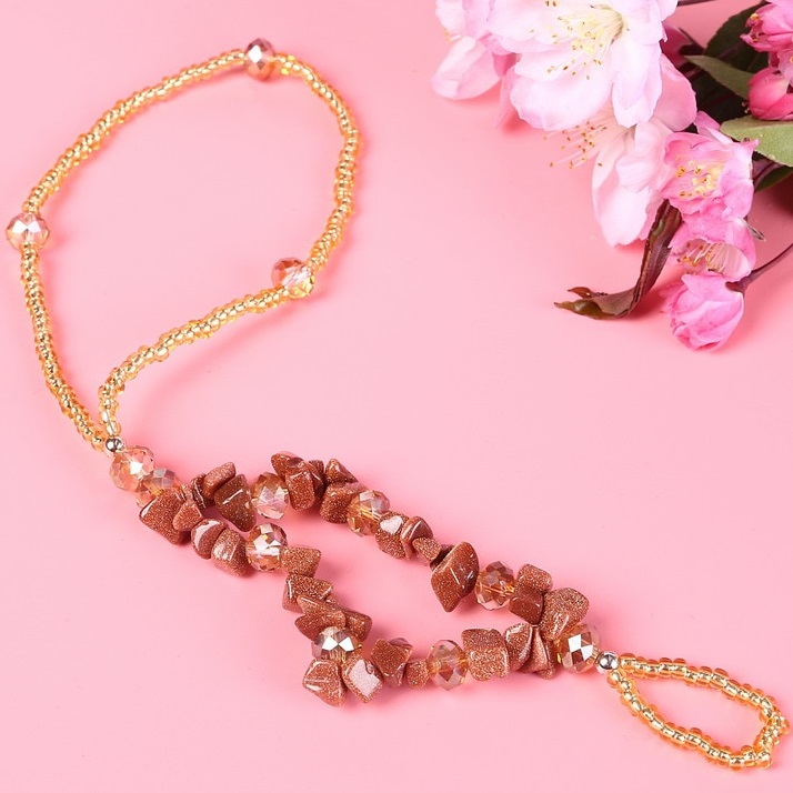 Stones Ankle Bracelet - Brown