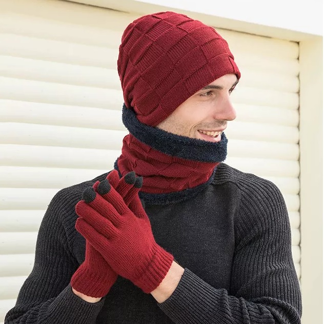 Men's Winter Set - Burgundy