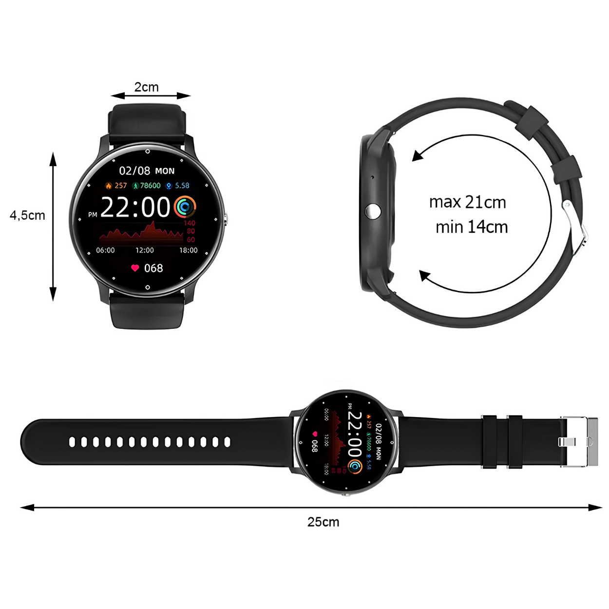 Smart Watch ZL02 - Black