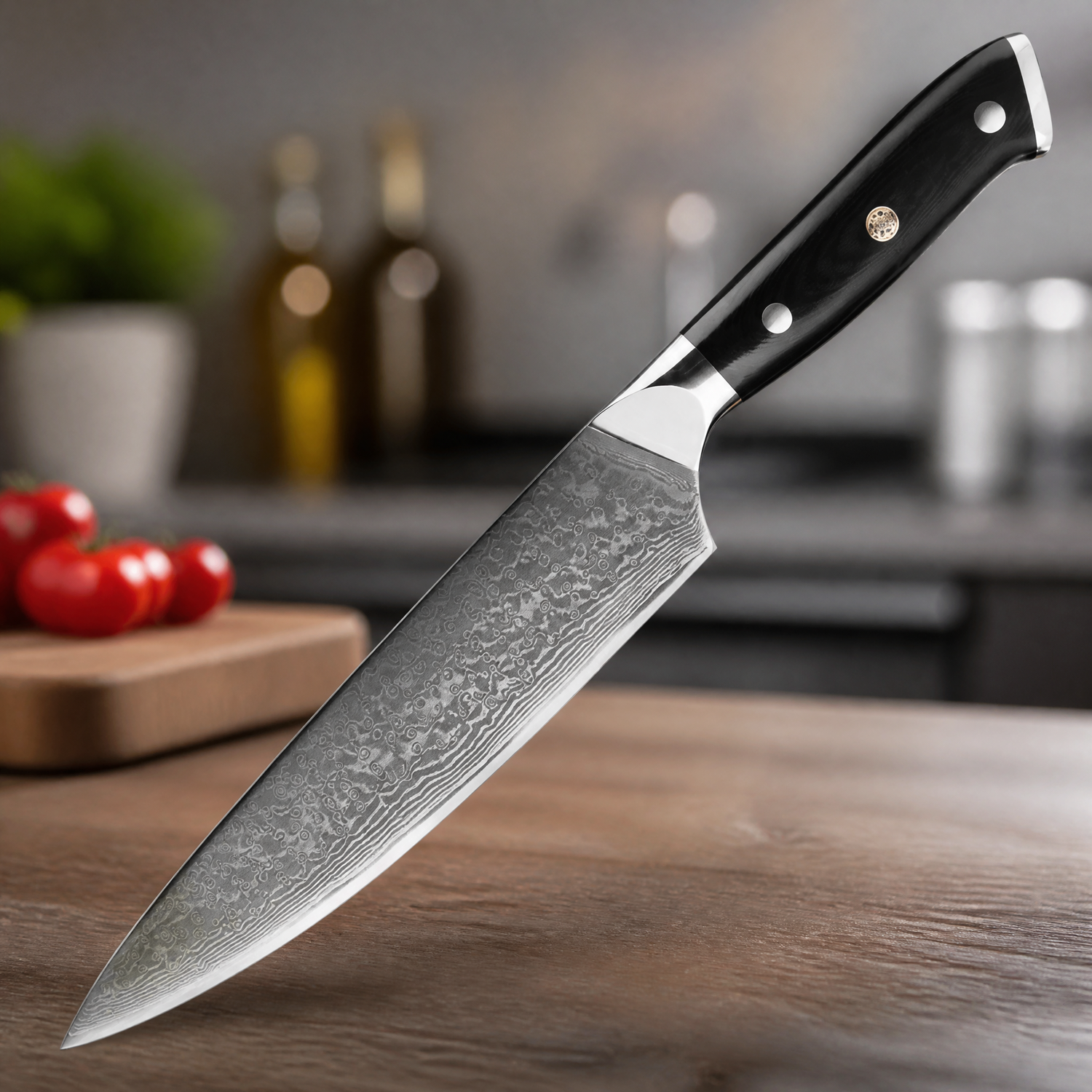 Damascus kitchen knife KX-42117 - Bread / Black