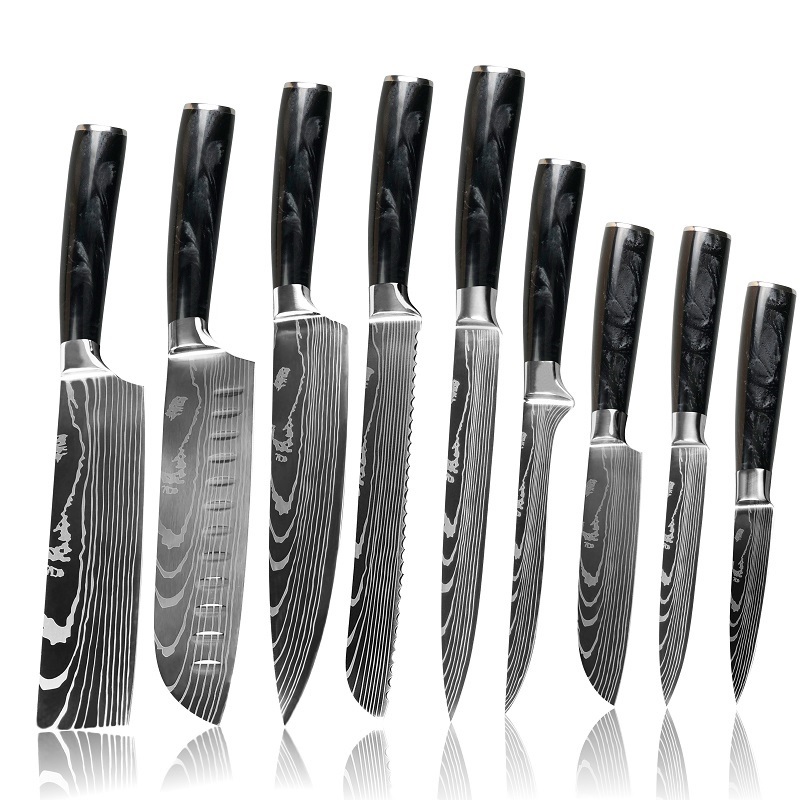 BL-38116 Kitchen Knife - Utility / Black / Brown