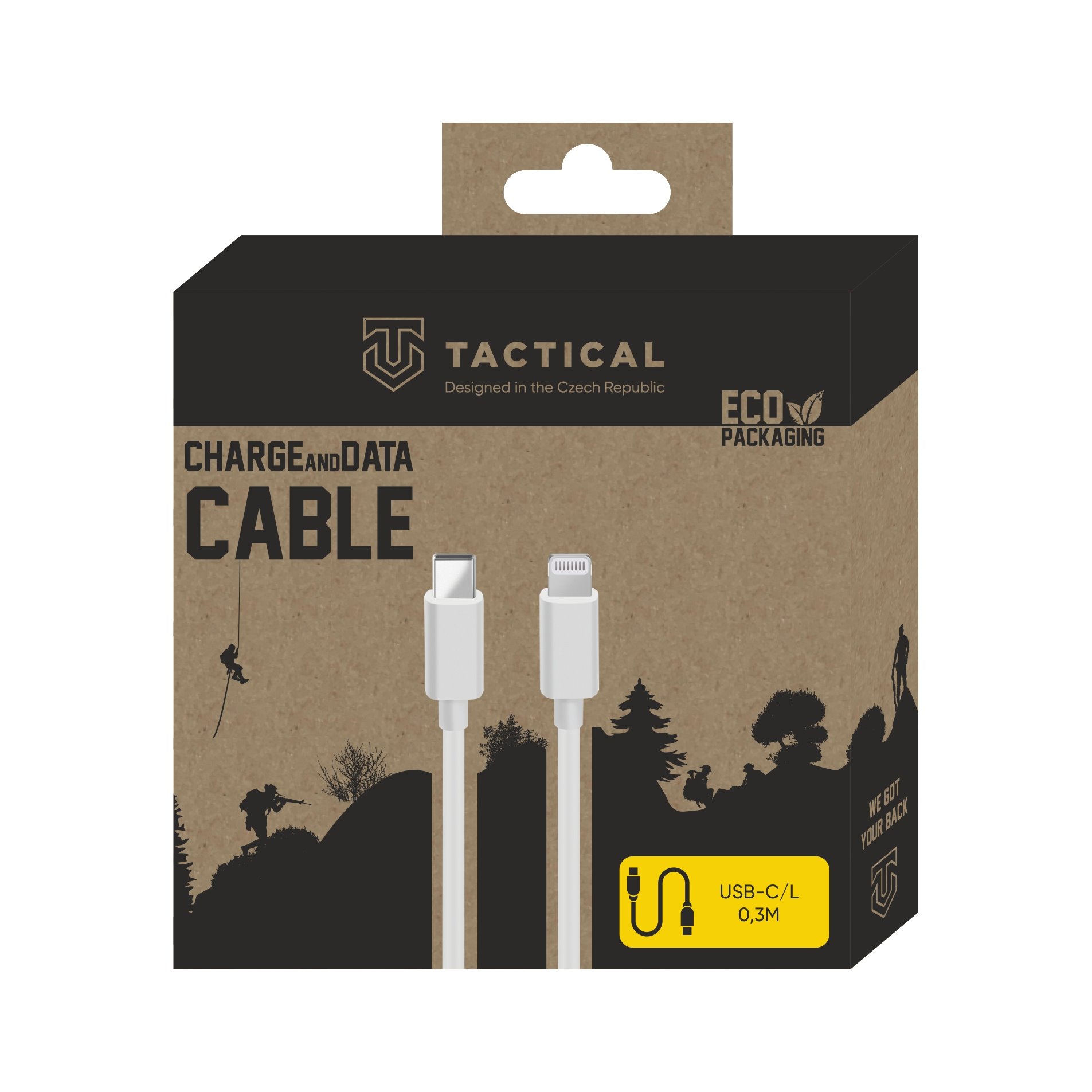 Tactical Smooth Thread Cable USB-C/Lightning - 1m - White
