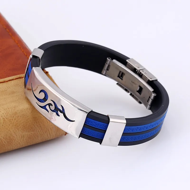 TI-33195 Bracelet - Black/Blue