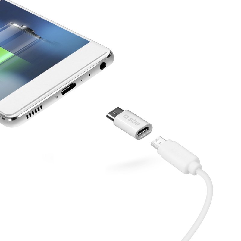 SBS Micro USB to USB-C Adapter - White
