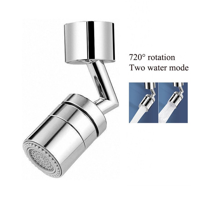Universal faucet attachment with a spout - Silver