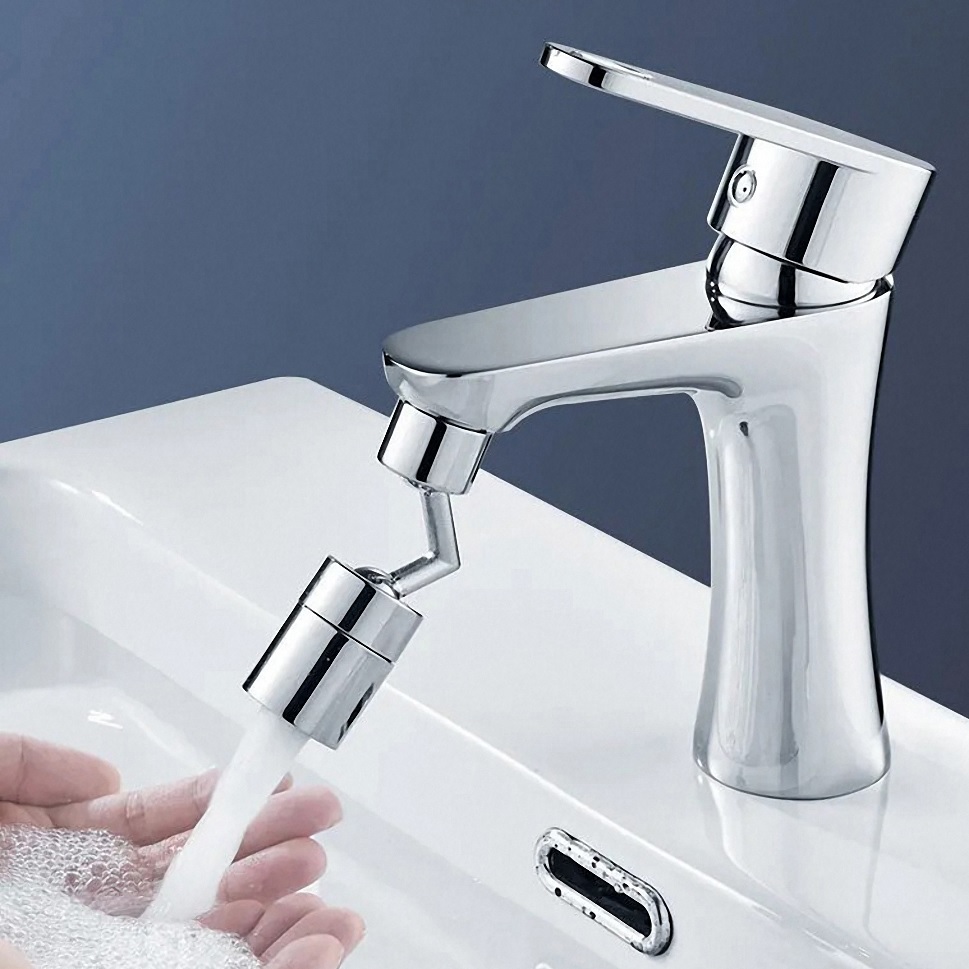 Universal faucet attachment with a spout - Silver