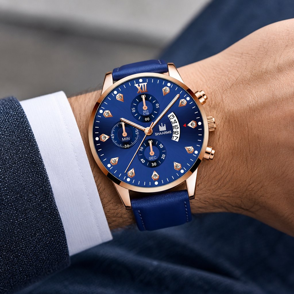 QU-12729 Watch - Blue/Rose Gold