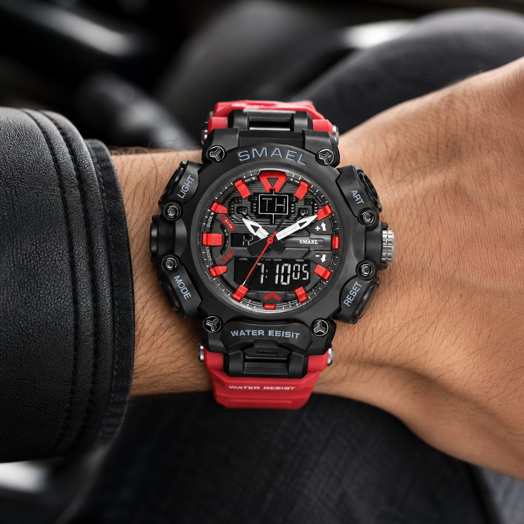 SMAEL ZA-14072 Watch - Red/Black