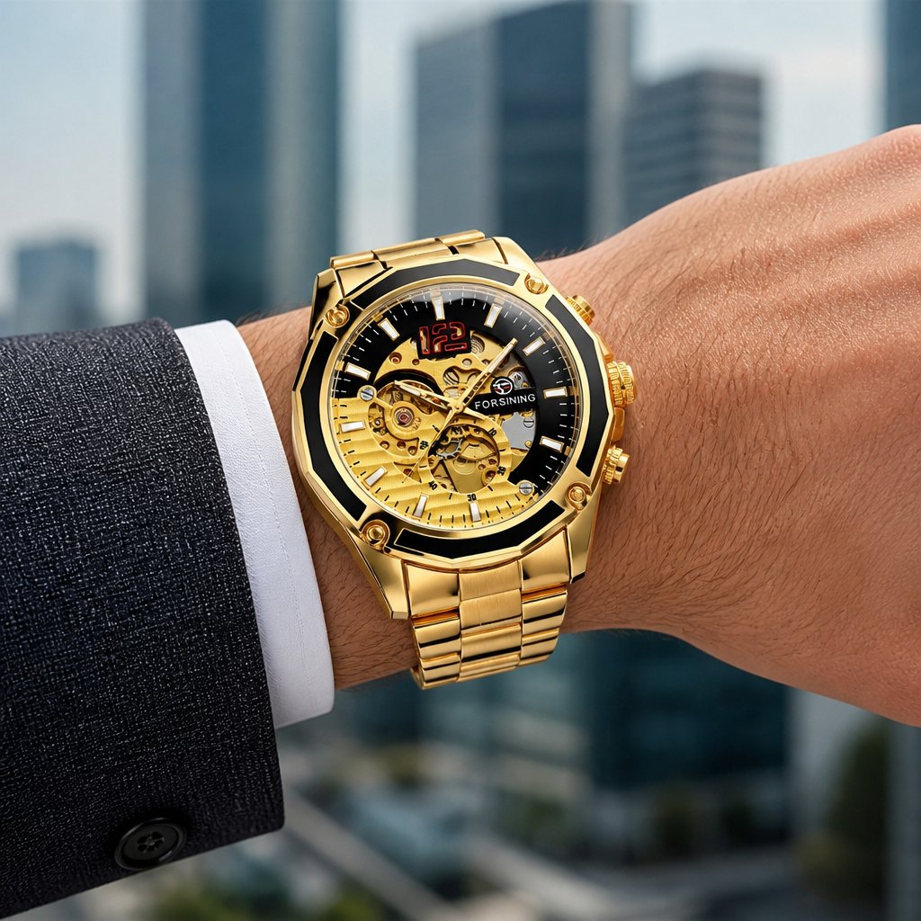 FORSINING RH-14575 Watch - Gold
