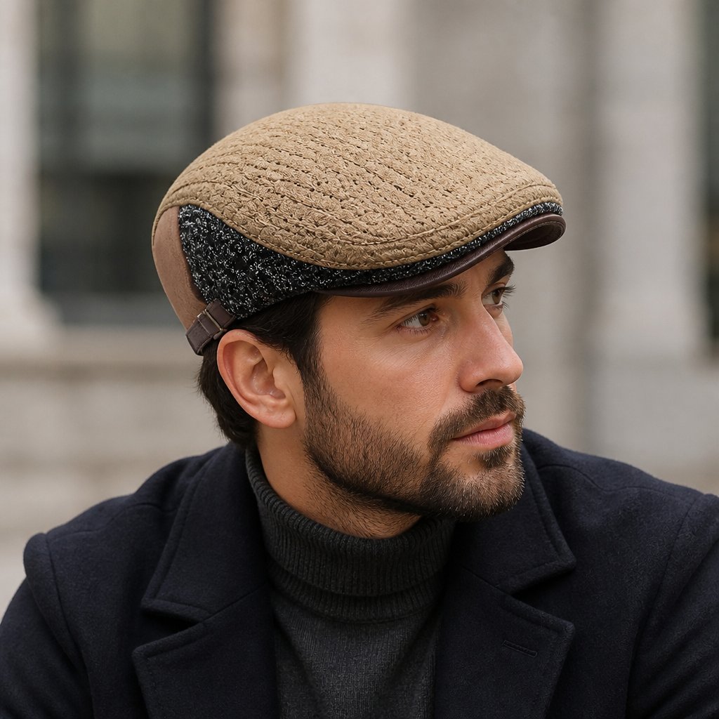 Men's Beret HE-26055 - Light Brown