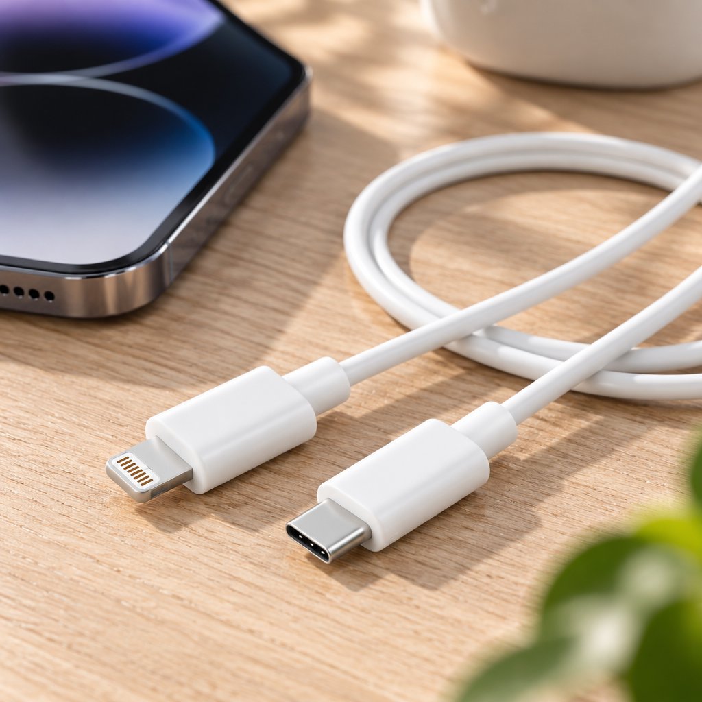 Tactical Smooth Thread Cable USB-C/Lightning - 0.3m - White
