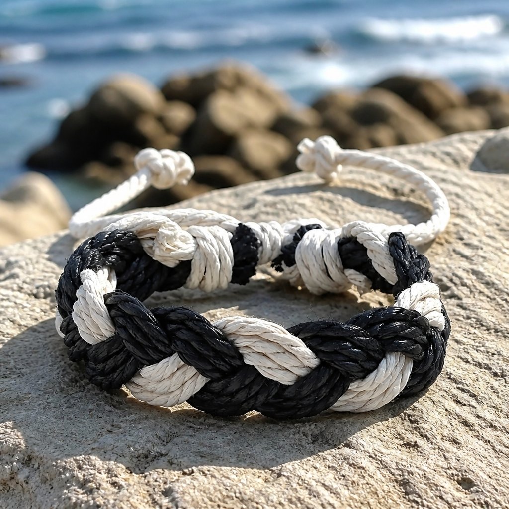 TI-33204 Bracelet - Black/White
