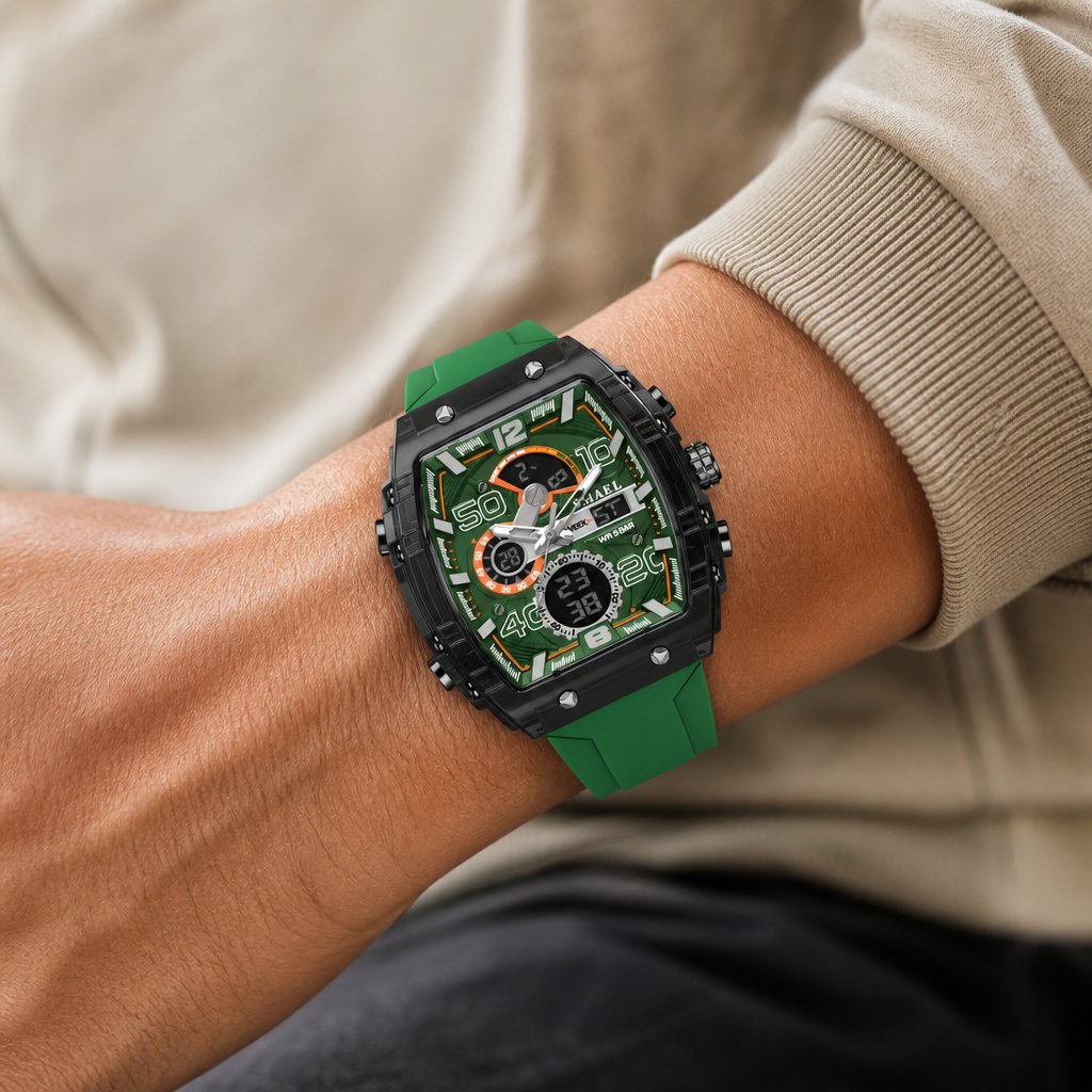Watch SMAEL EM-38670 - Green / Black