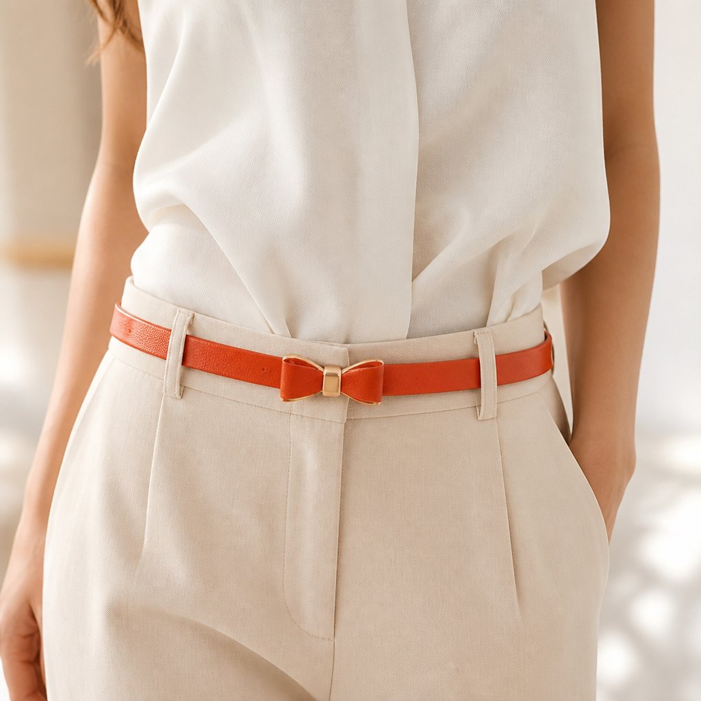 Women's Belt Bow - Orange